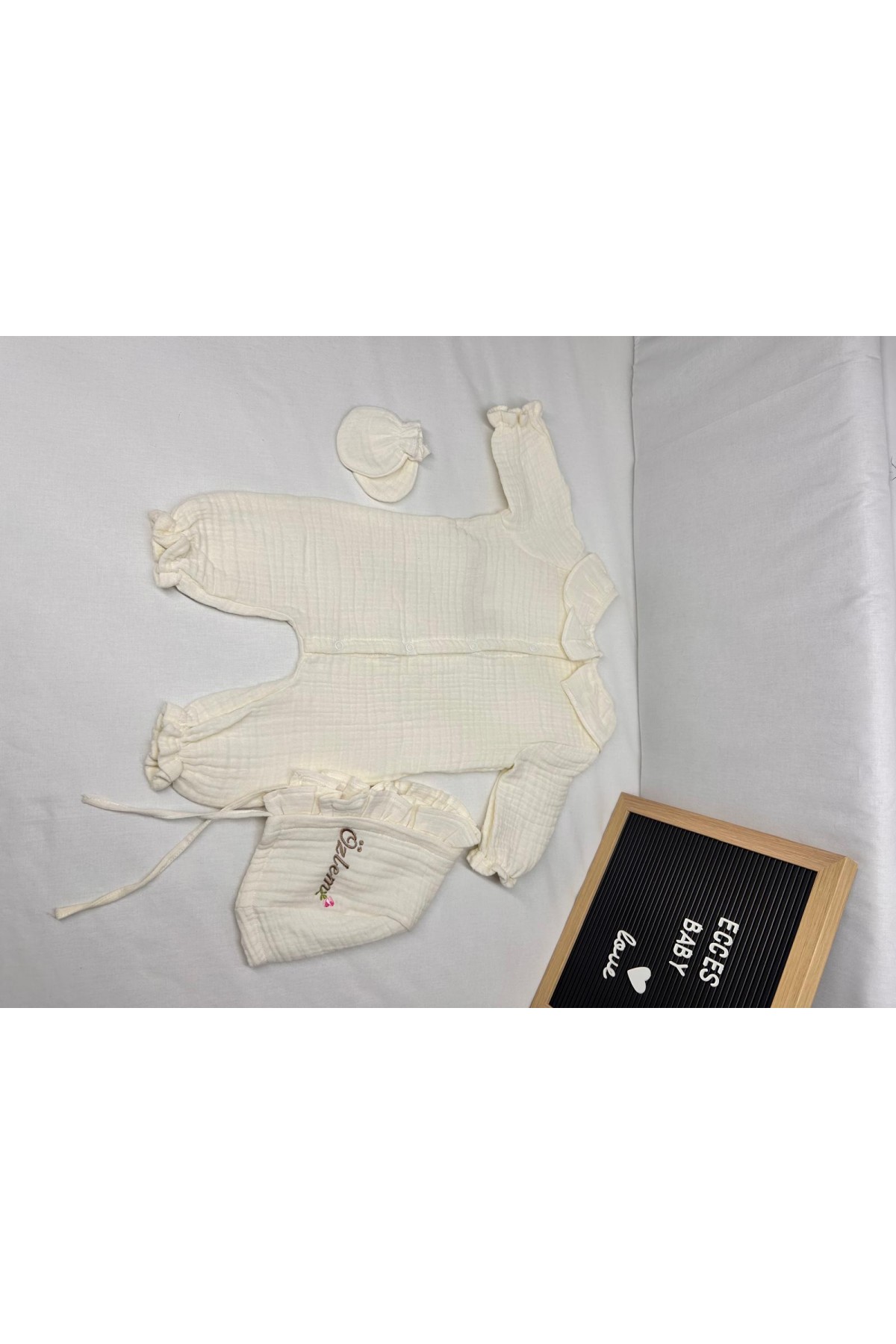 Müslin Tulum Takımı Fırfırlı 3 lü set Müslin Tulum Takımı Fırfırlı 3 lü set