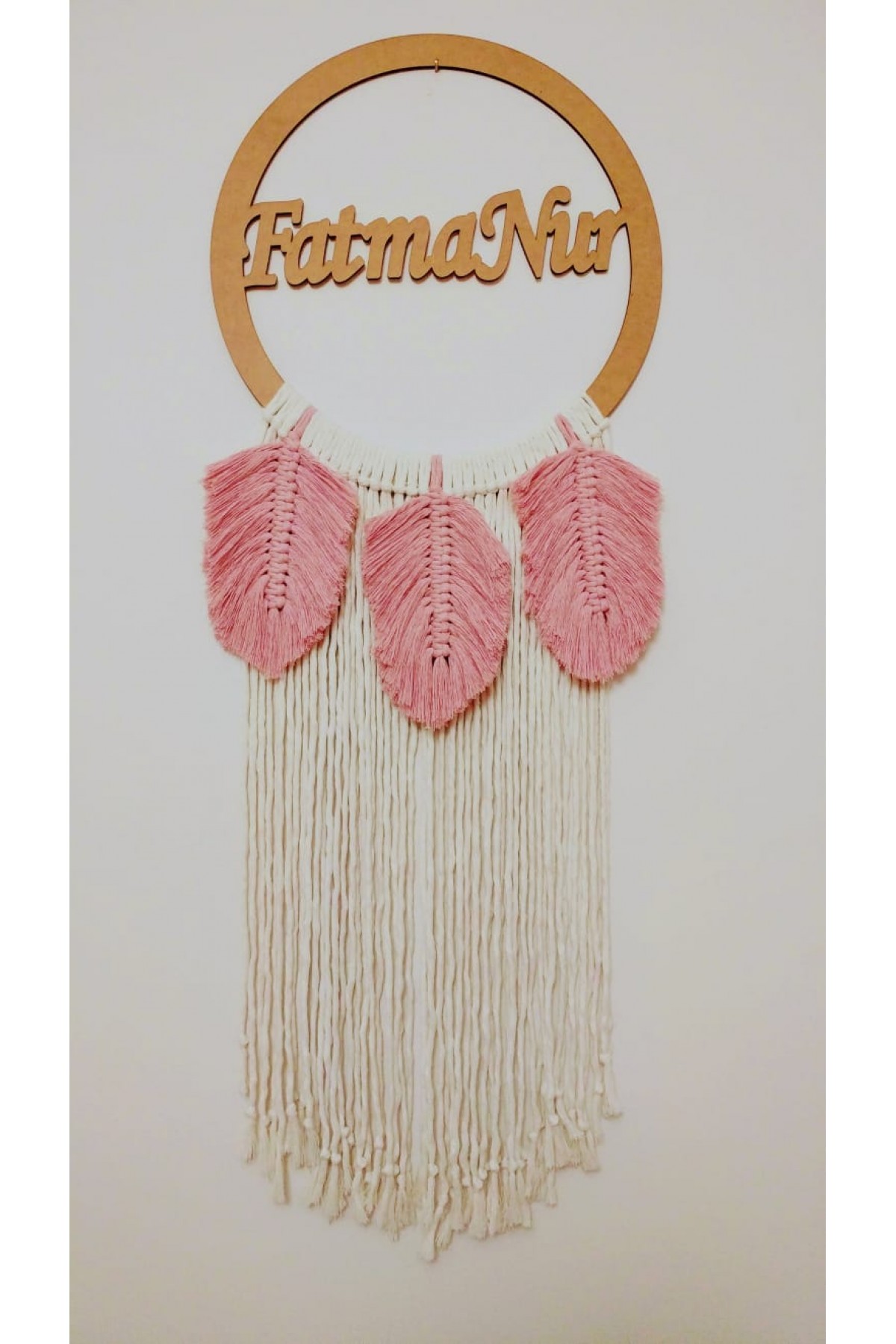 İsimli Kapı Süsü Makrome Örgü